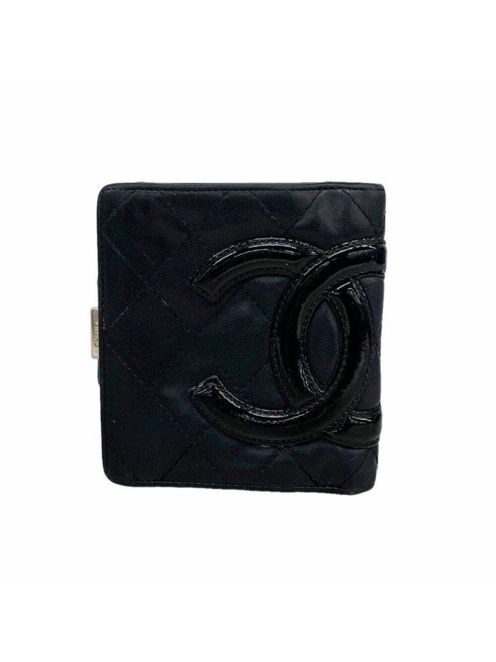 Chanel Wallet Cambon Lambskin Black Silver